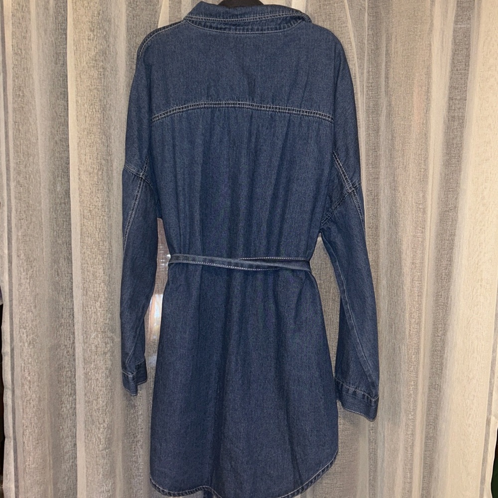 Shein Denim Color-Block Shirt Dress Sz 2XL NWOT Streetwear - Picture 13 of 16